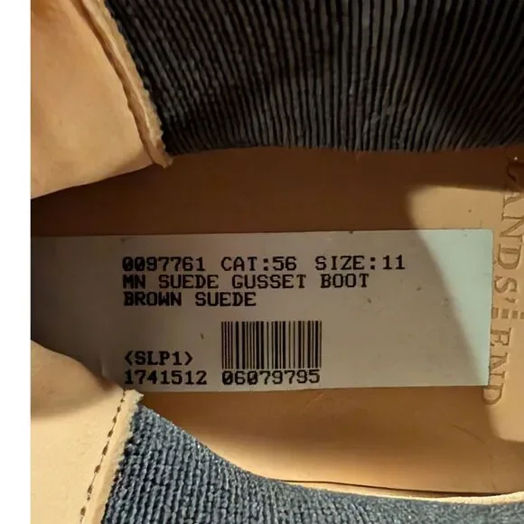 NEW Men's Brown Suede Gusset Boot with Dainite Rubber Sole, Size 11